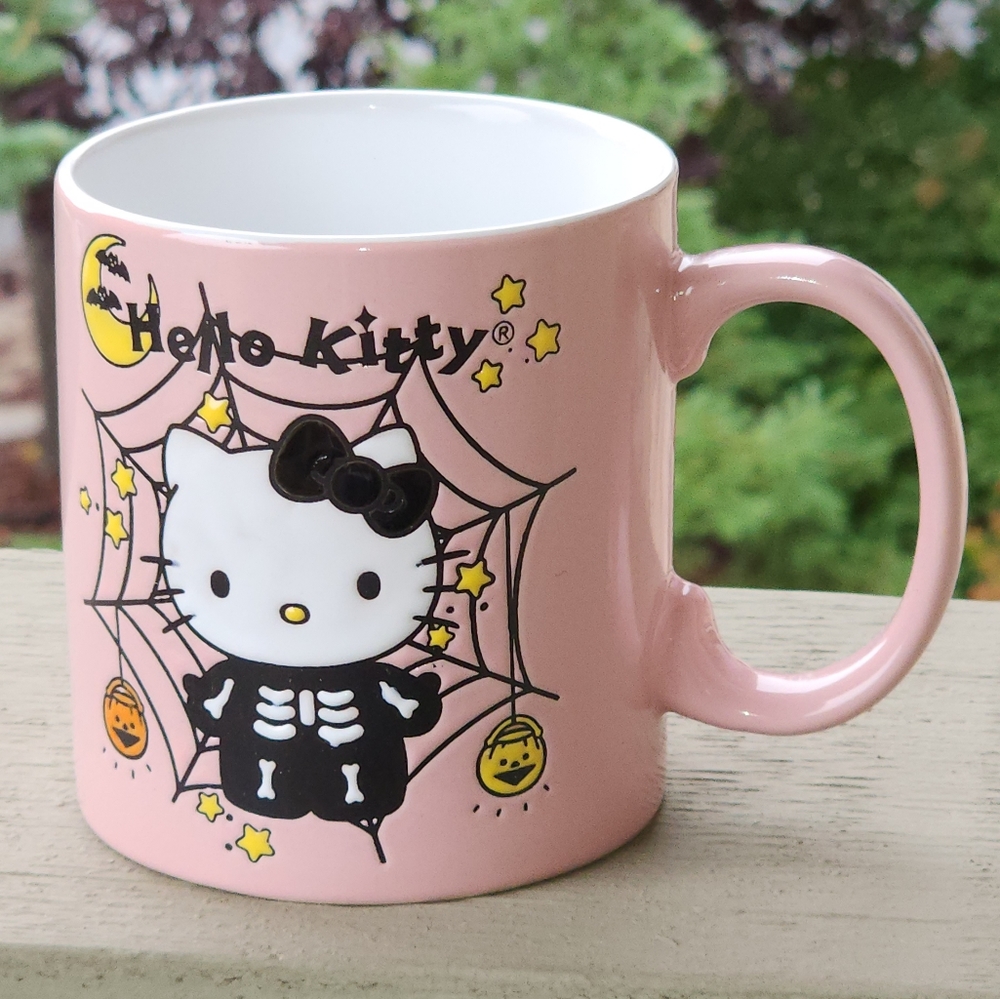 Hello Kitty Pink Skeleton Mug Hello Kitty Pink Halloween Mug